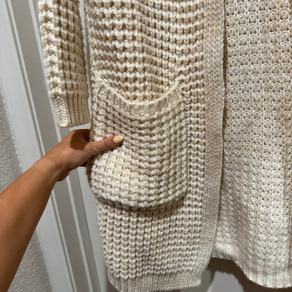 dRA Los Angeles Anthropologie Graham Chunky Knit Long Waffle Cardigan - Picture 5 of 10